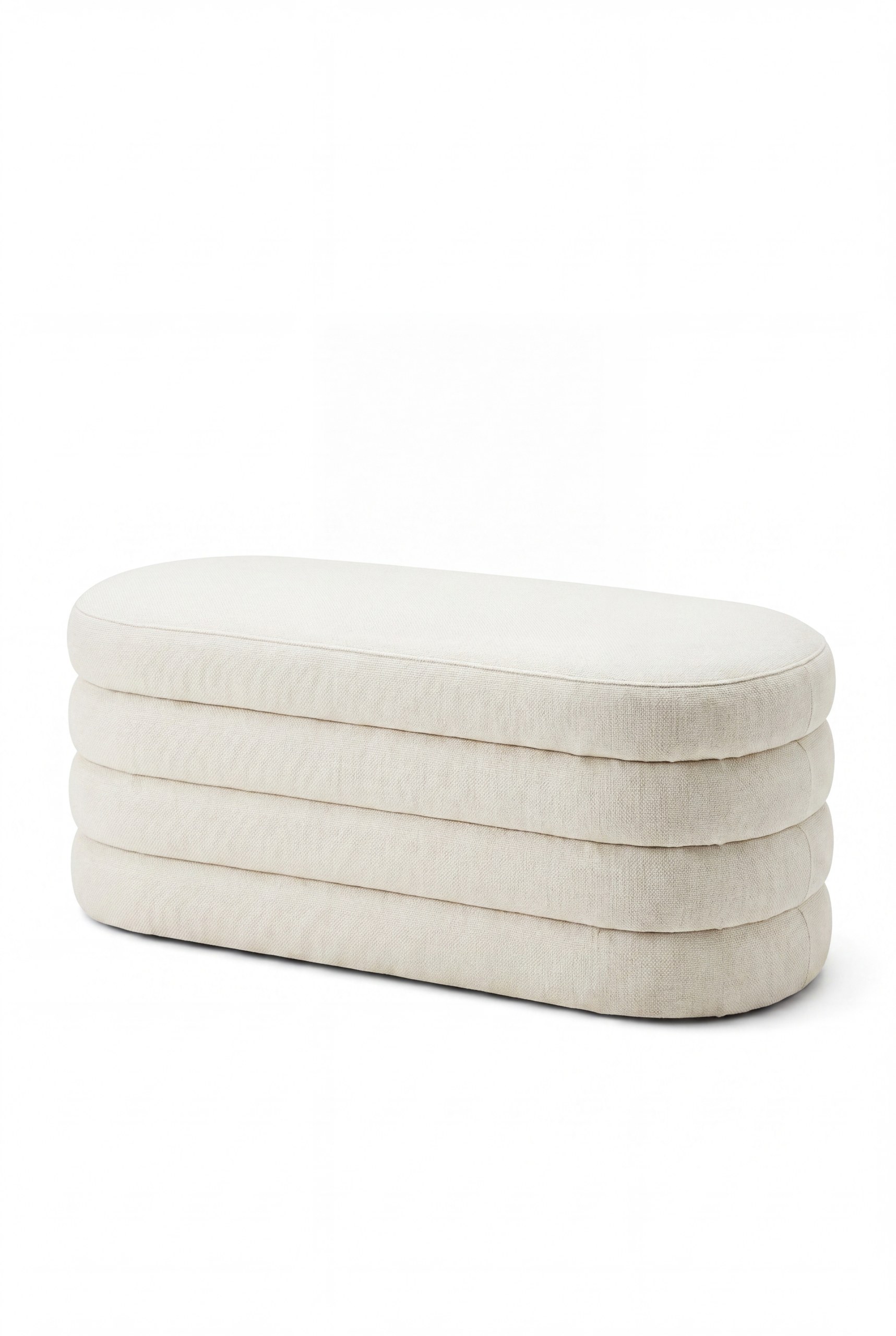 Sevil Ivory Layered Storage Bench
