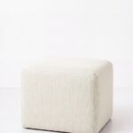 Noah Ivory Cube Pouf