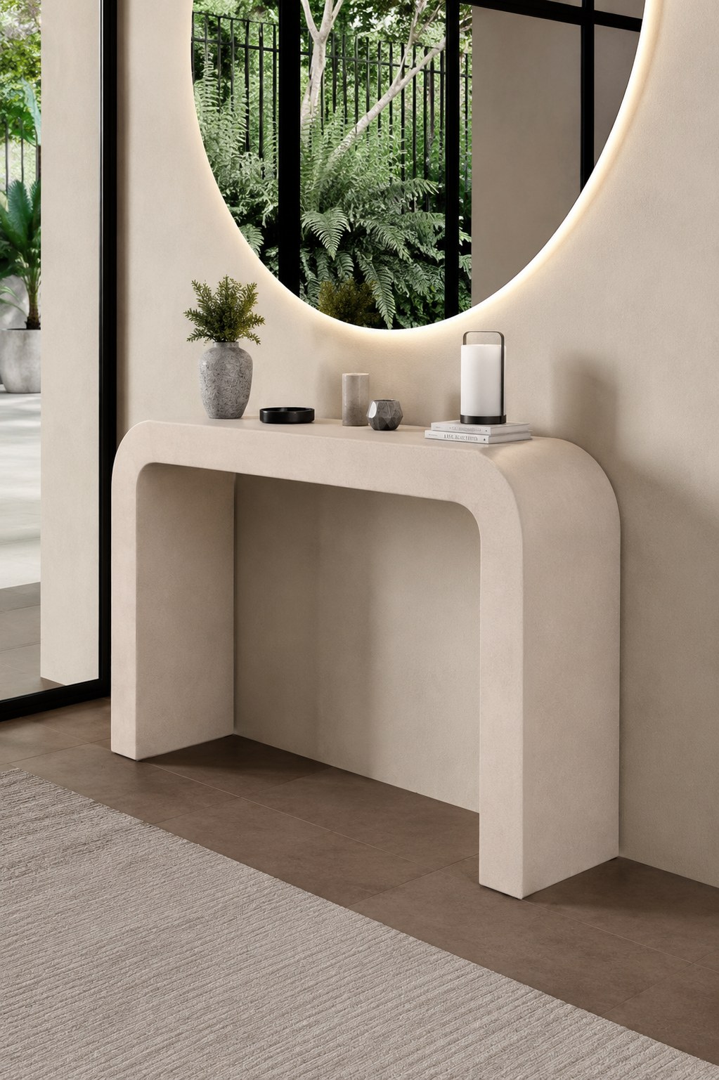 Kuzmina Light Beige Microconcrete Console Table