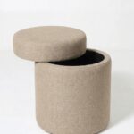 Elira Taupe Storage Pouf