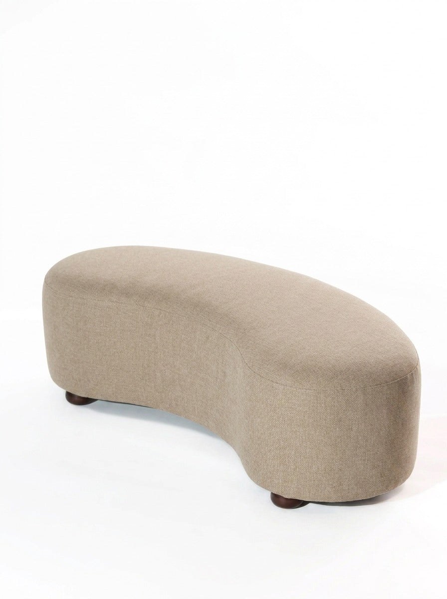 Malena Taupe Curved Bench