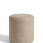 Mira Taupe Round Pouf