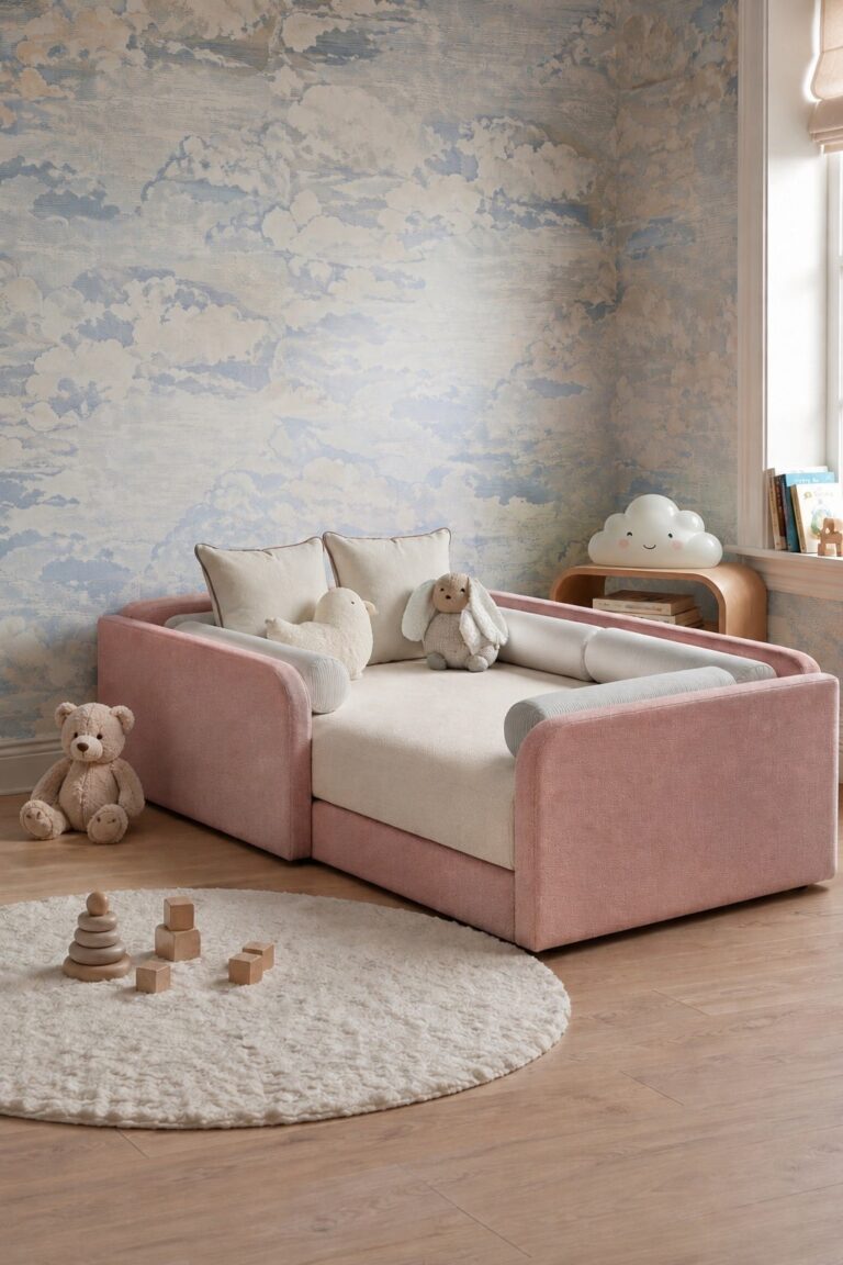 Bavo Kids Pink Upholstered Toddler Bed