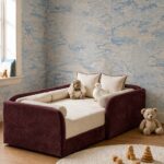 Bavo Kids Burgundy Upholstered Toddler Bed