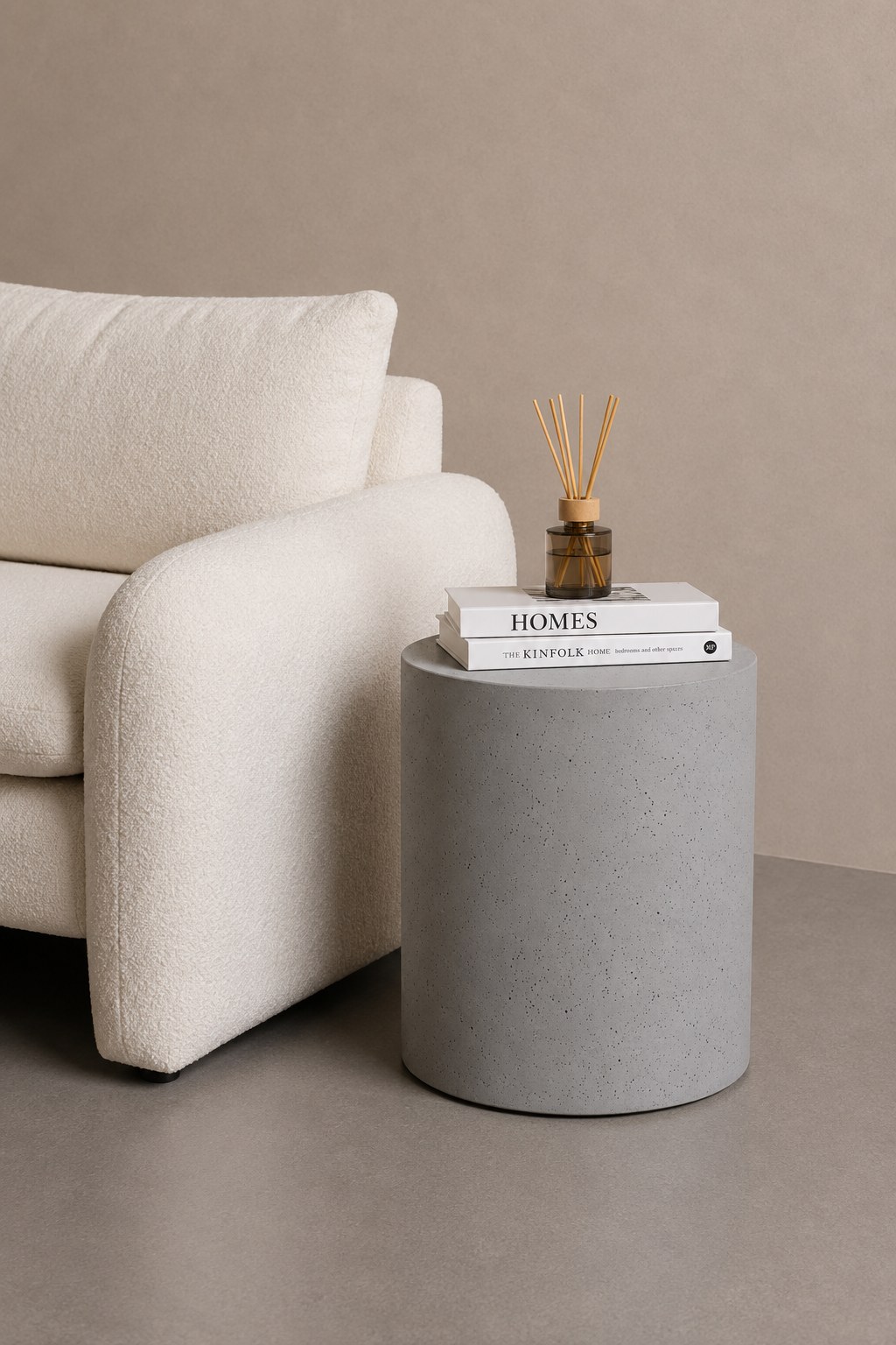 Miray Ash Grey Speckled Microconcrete Side Table