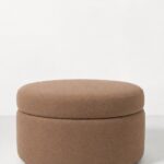 Elira Light Brown Round Storage Pouf (60CMx33CM)