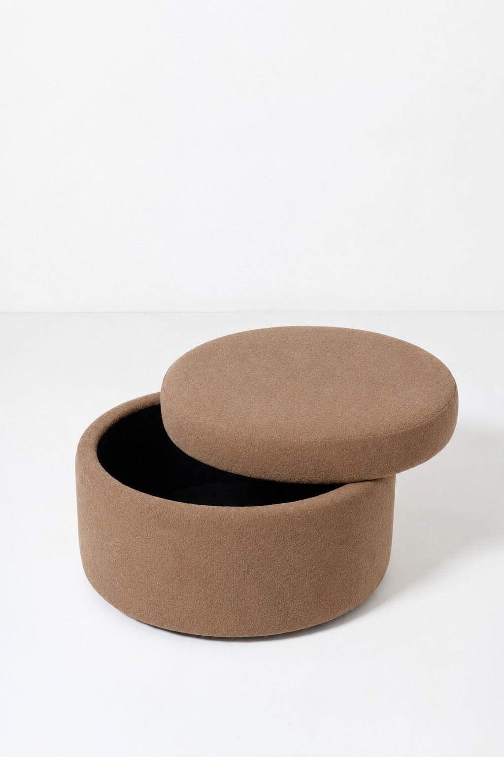 Elira Light Brown Round Storage Pouf (60CMx33CM) - Image 2