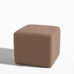 Noah Light Brown Cube Pouf