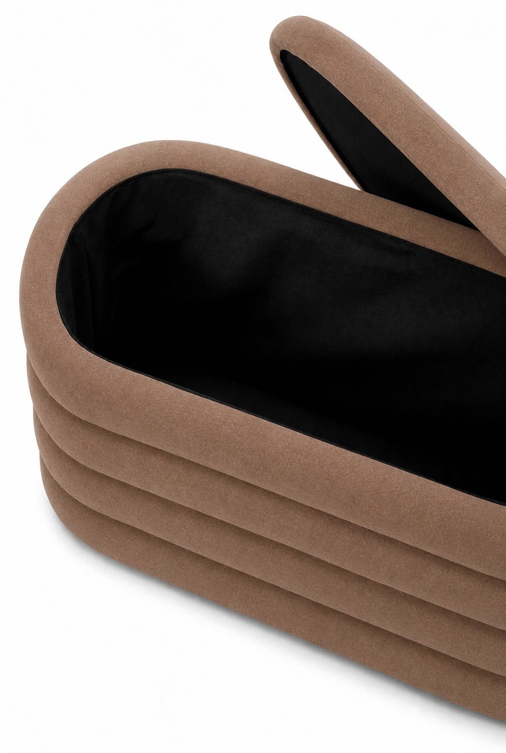 Sevil Light Brown Layered Storage Bench - Image 2