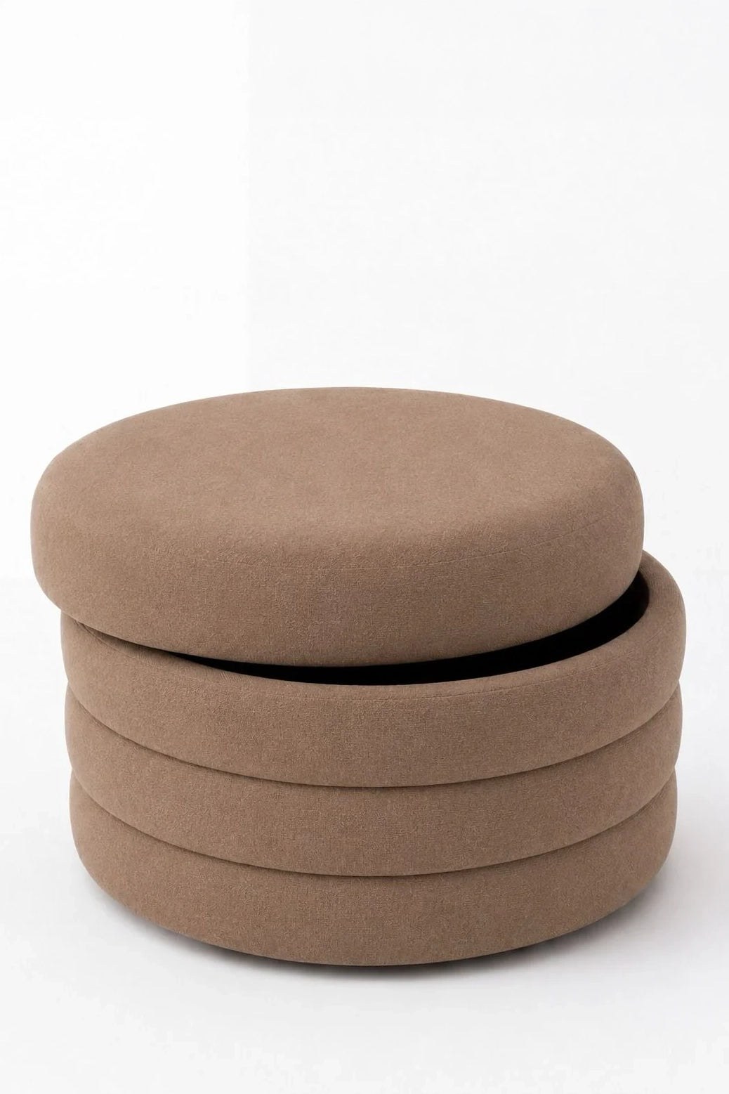 Sevil Light Brown Layered Pouf Ottoman