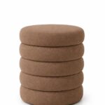 Sevil Light Brown Layers Storage Pouf