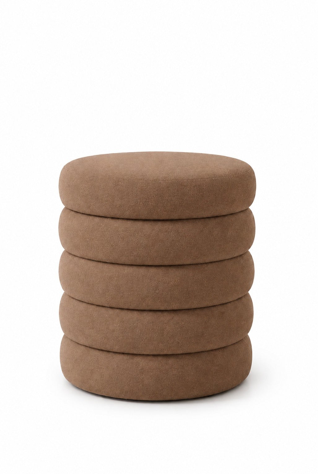 Sevil Light Brown Layers Storage Pouf