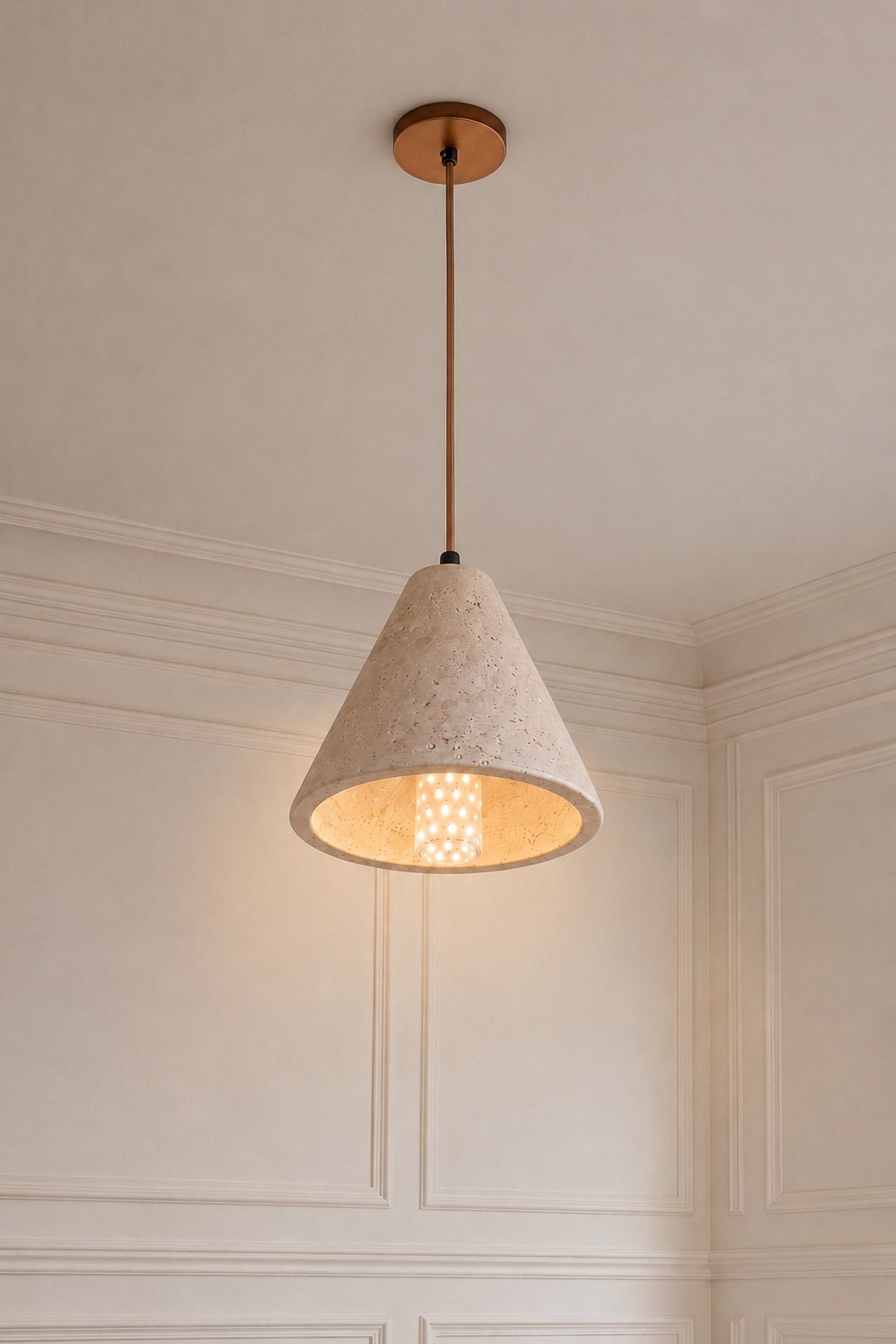 Cevara Travertine Hanging Pendant