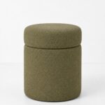 Elira Light Olive Green Storage Pouf