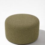 Mira Light Olive Green Round Pouf (60CMx33CM)
