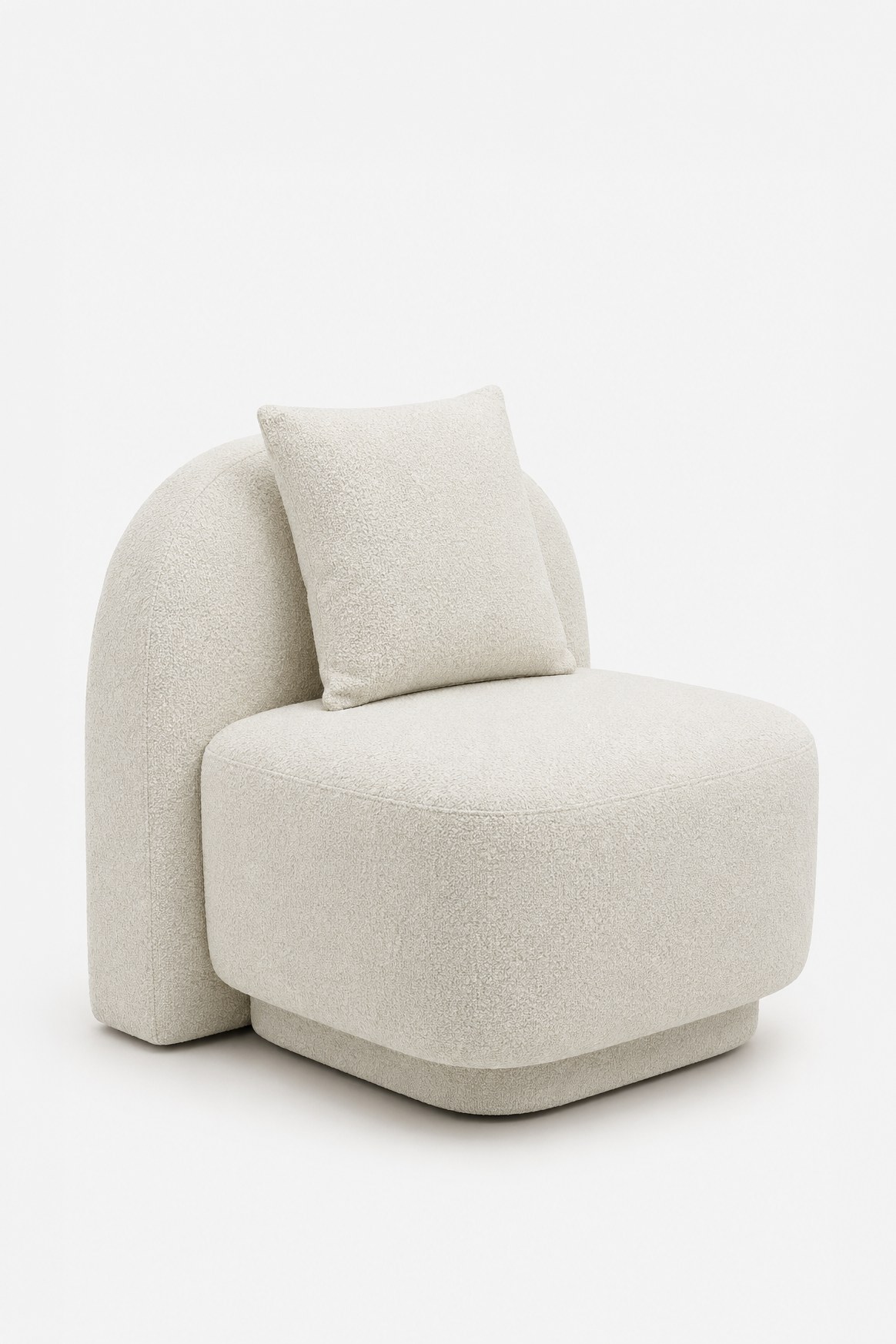 Caressa Off White Boucle Lounge Chair