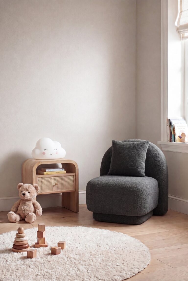 Caressa Charcoal Kids Lounge Chair