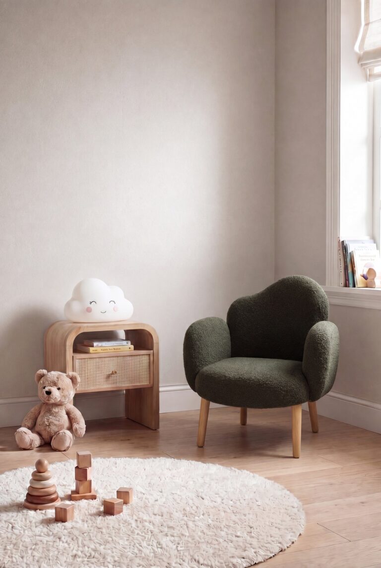 Arlisse Olive Wood Kids Lounge Chair