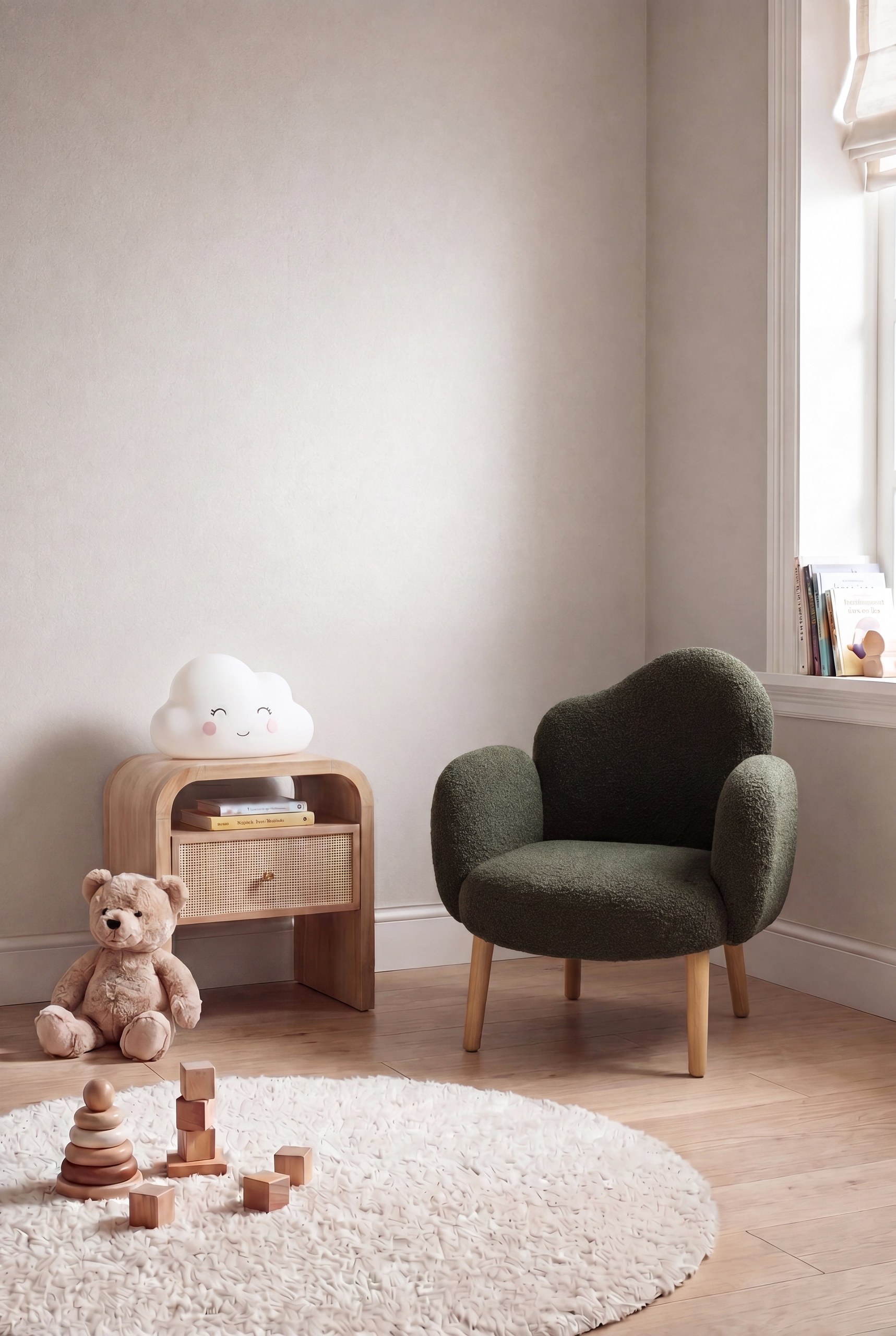 Arlisse Olive Wood Kids Lounge Chair