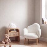 Arlisse Off White Boucle Kids Lounge Chair