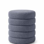 Sevil Dusty Blue Layers Storage Pouf