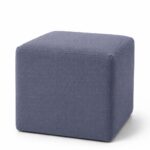 Noah Dusty Blue Cube Pouf