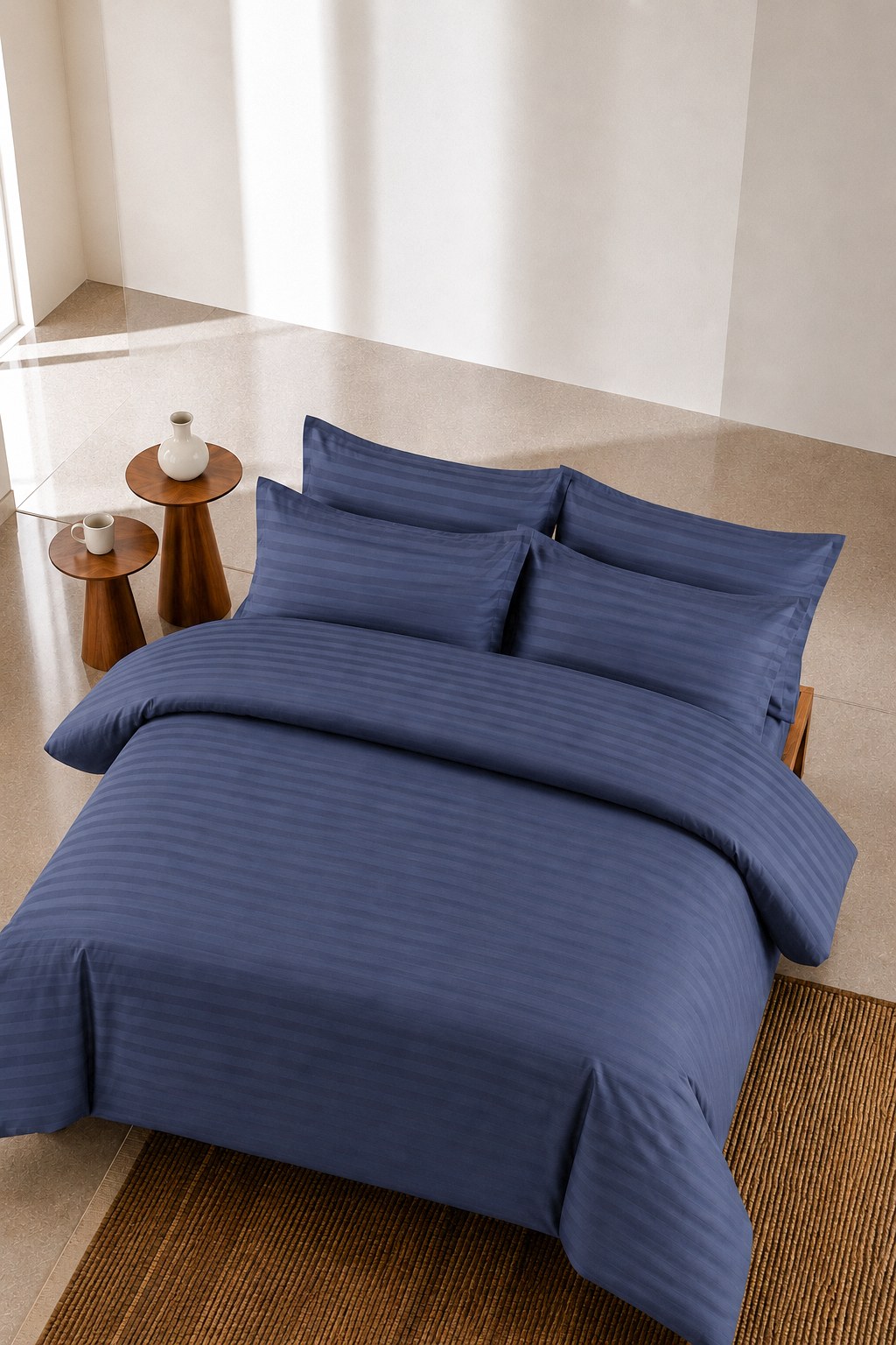 Elvarno Folkstone Grey Bed Sheet Duvet Cover and Pillow Cases Set