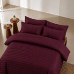Elvarno Dark Purple Bed Sheet Duvet Cover and Pillow Cases Set