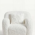 Zurello White Fur Lounge Sofa Chair