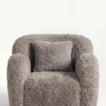 Zurello Brown Fur Lounge Sofa Chair