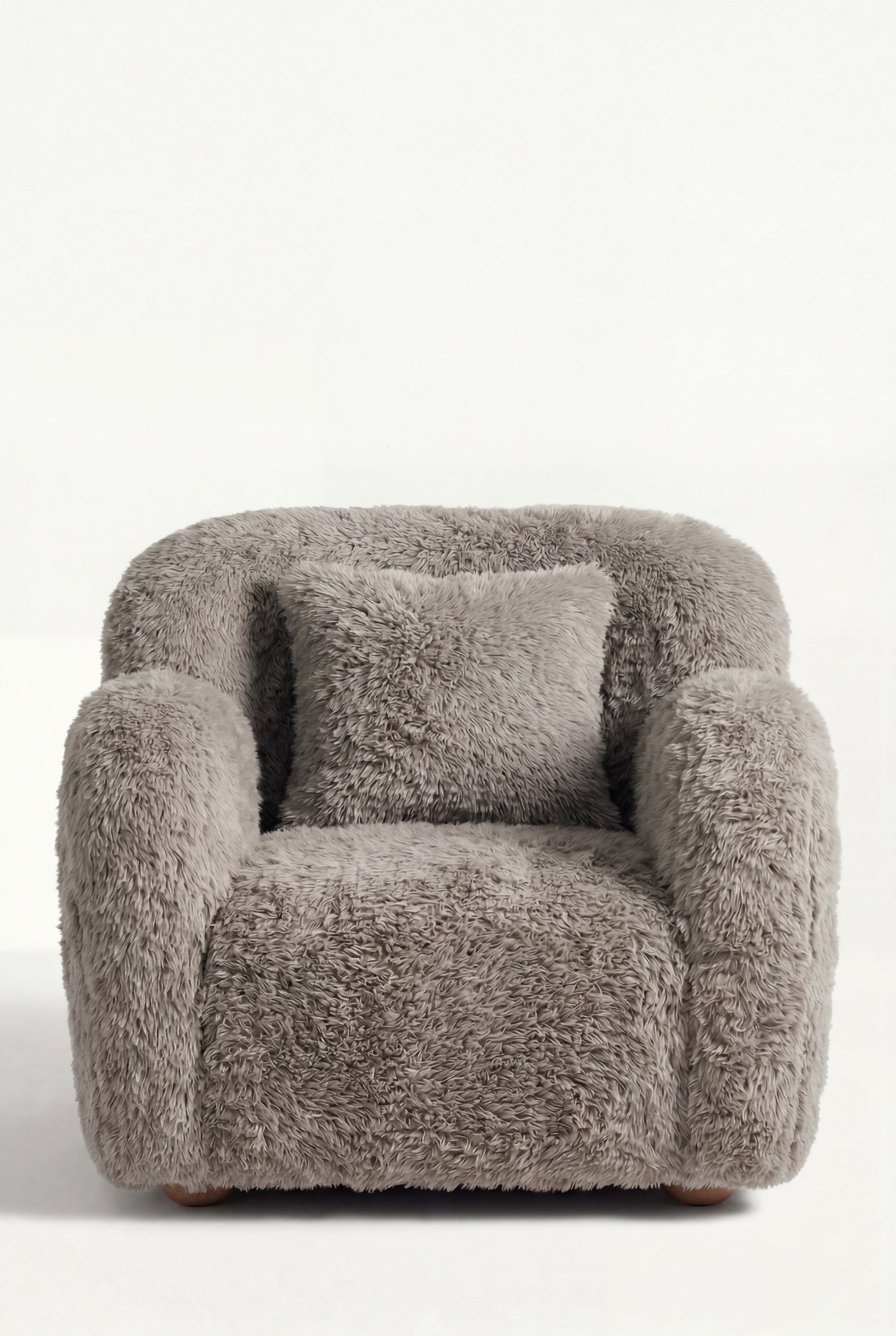 Zurello Brown Fur Lounge Sofa Chair