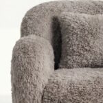 Zurello Brown Fur Lounge Sofa Chair