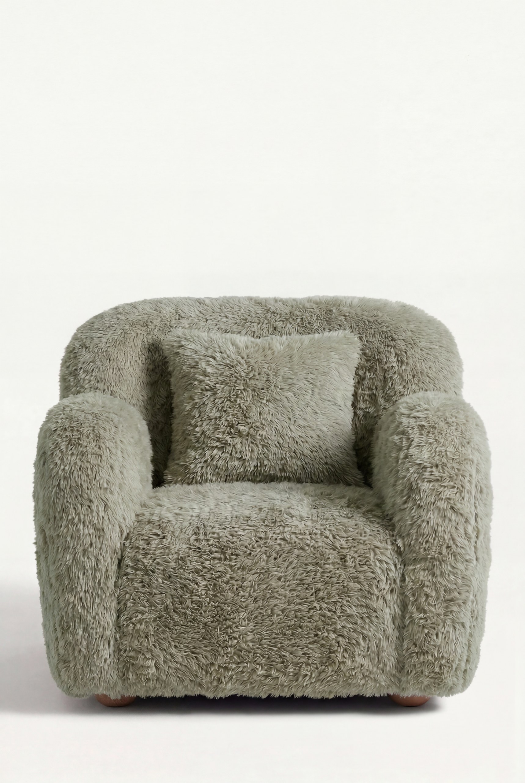 Zurello Green Fur Lounge Sofa Chair