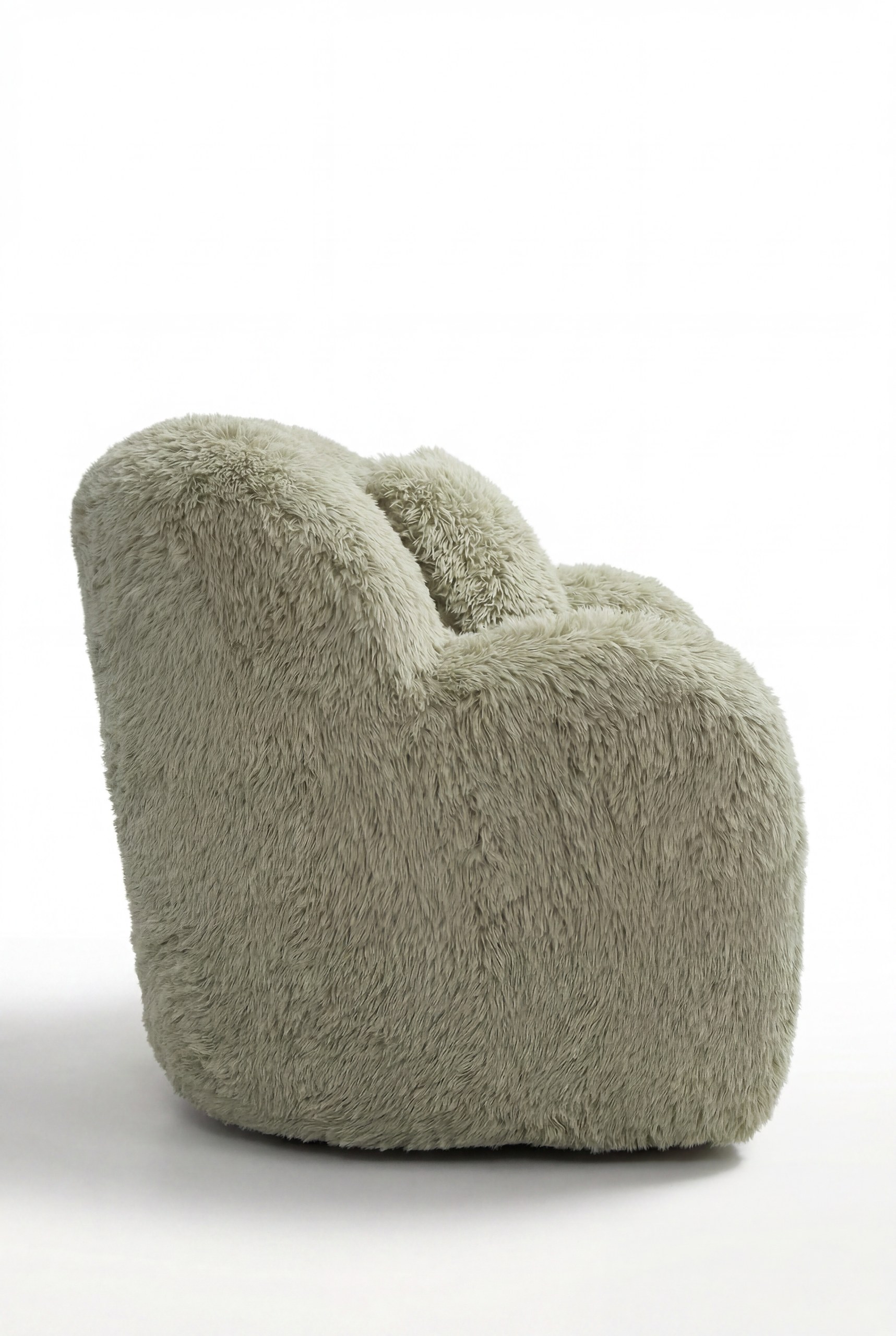 Zurello Green Fur Lounge Sofa Chair - Image 4
