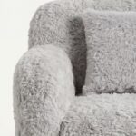 Zurello Light Grey Fur Lounge Sofa Chair
