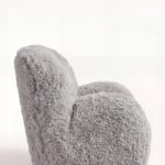 Zurello Light Grey Fur Lounge Sofa Chair