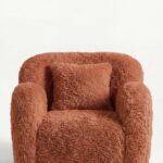 Zurello Orange Fur Lounge Sofa Chair
