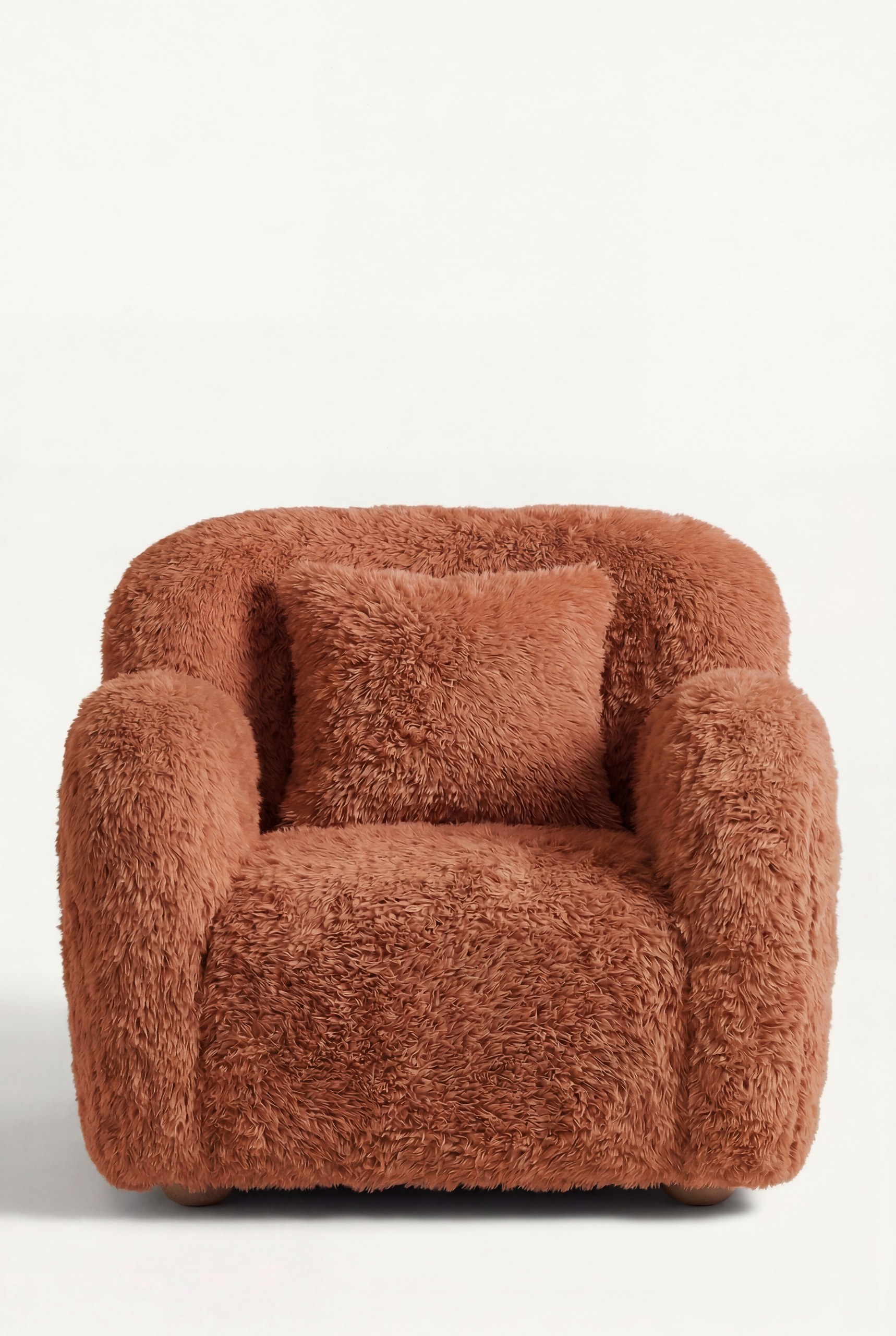 Zurello Orange Fur Lounge Sofa Chair