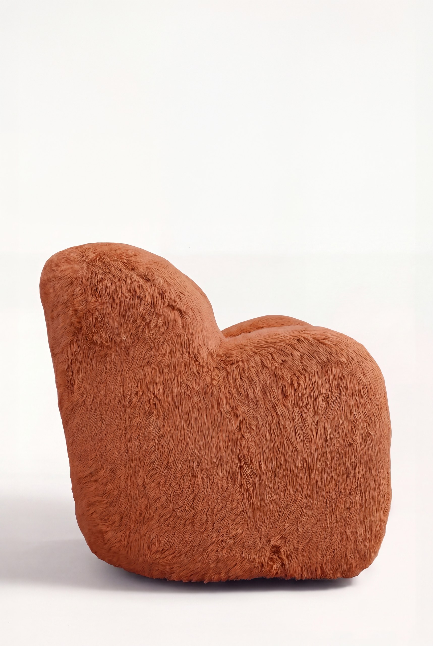 Zurello Orange Fur Lounge Sofa Chair - Image 3