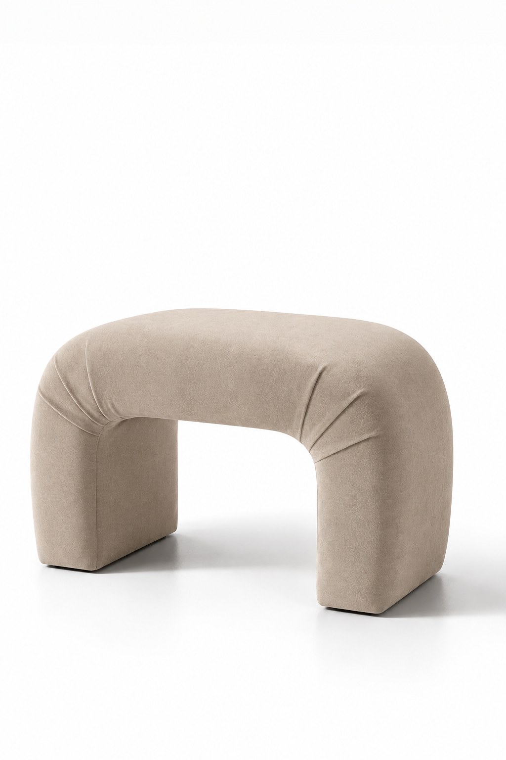 Bram Arch Light Beige Pouf Ottoman