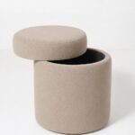 Elira Light Beige Storage Pouf