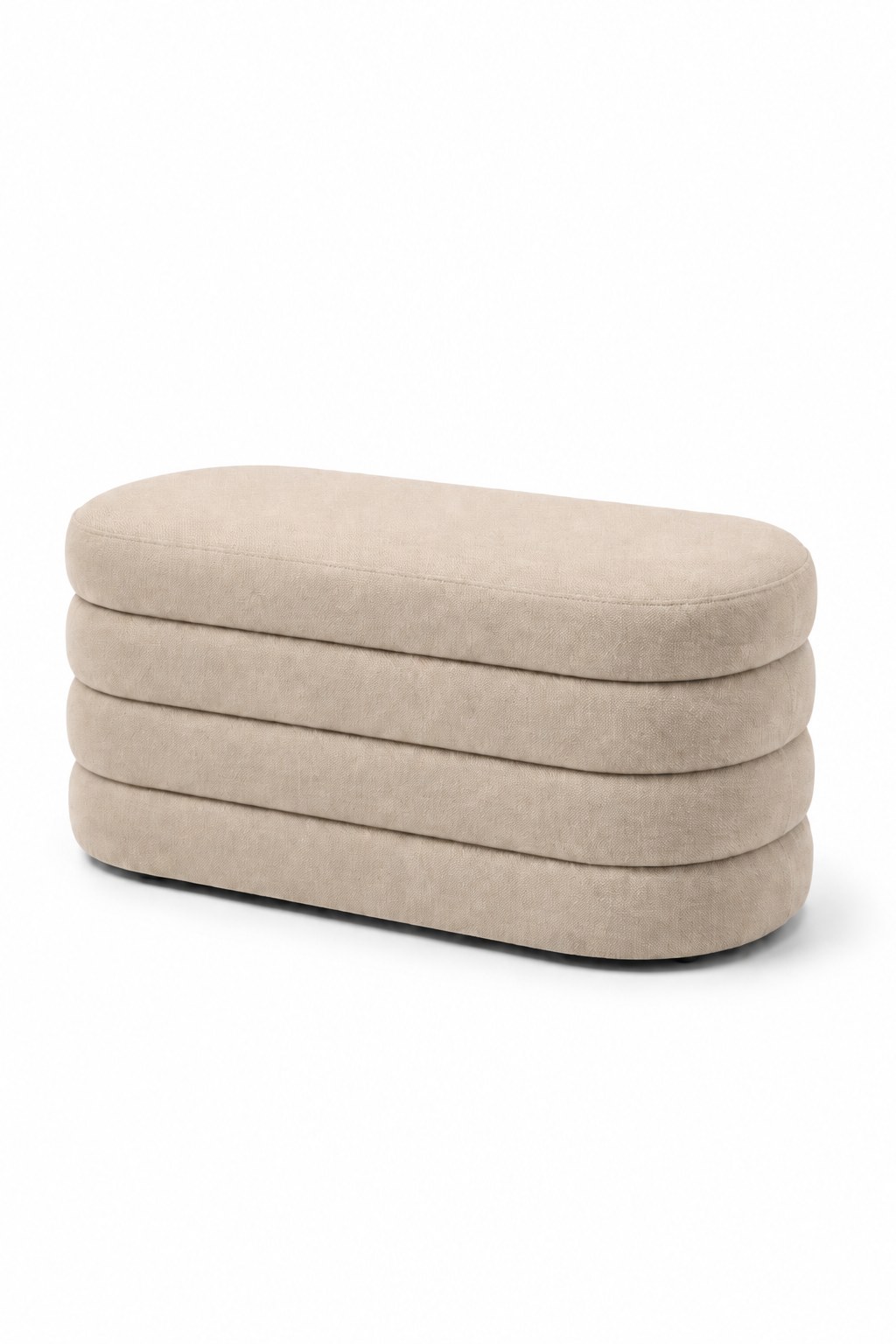 Sevil Light Beige Layered Storage Bench