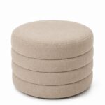 Sevil Light Beige Layered Pouf Ottoman