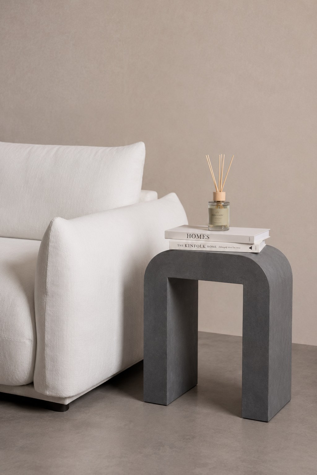 Kuzmina Ash Grey Microconcrete Side Table