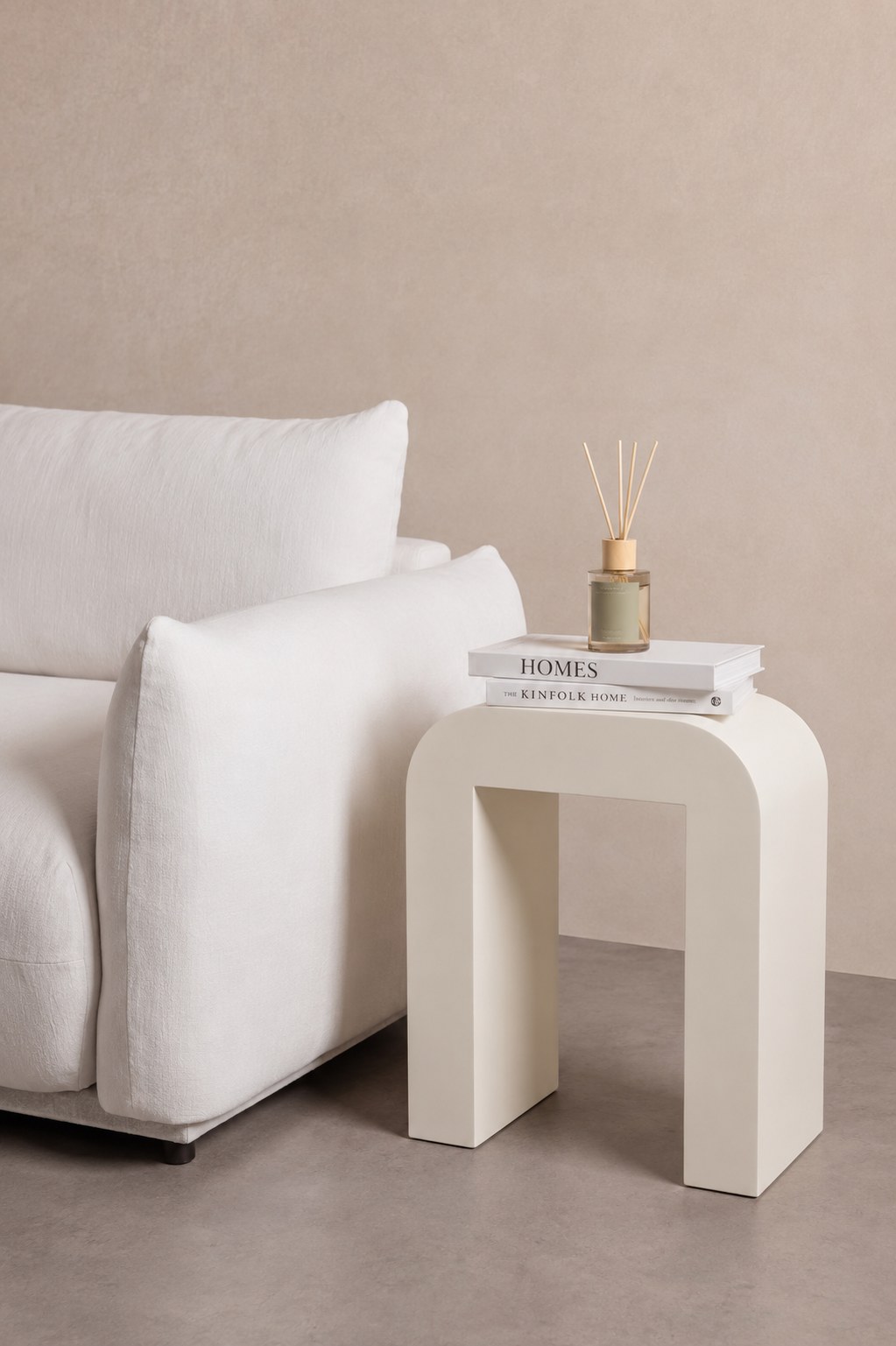 Kuzmina Off White Microconcrete Side Table