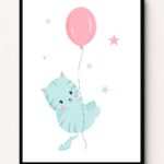 Balloon Kitten Wall Art