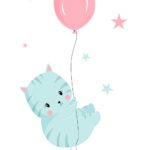 Balloon Kitten Wall Art