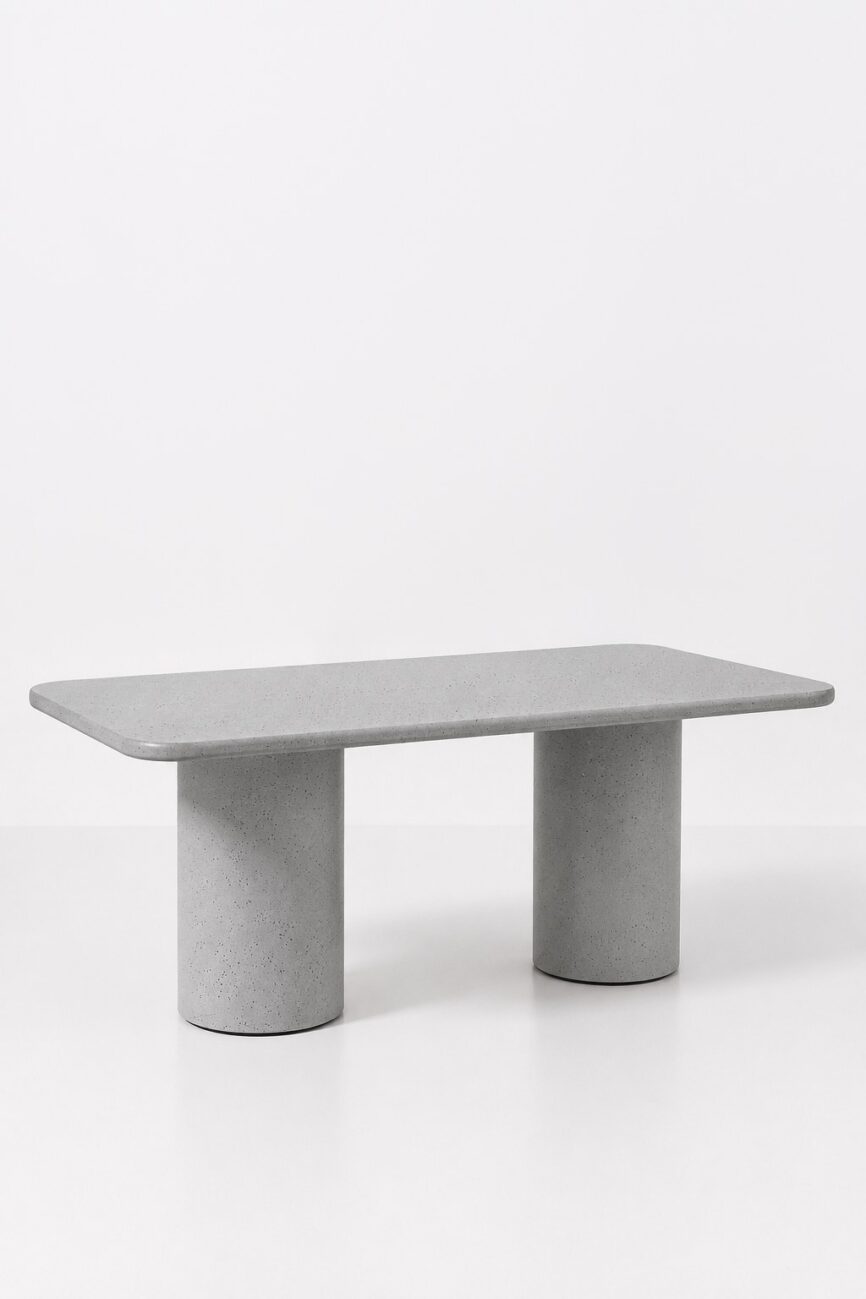 Alara Ash Grey Speckled Microconcrete Dining Table