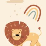 Rainbow Lion Wall Art