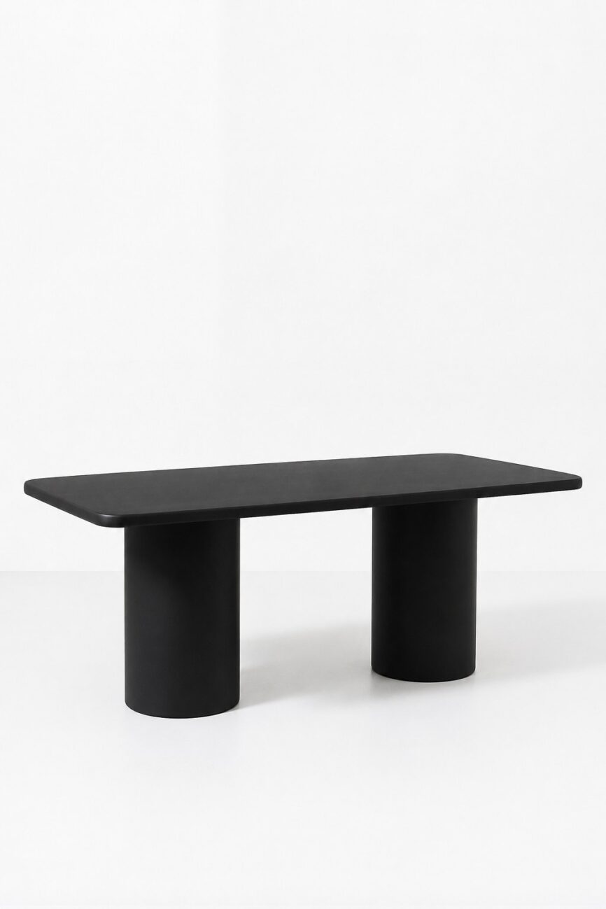 Alara Black Microconcrete Dining Table